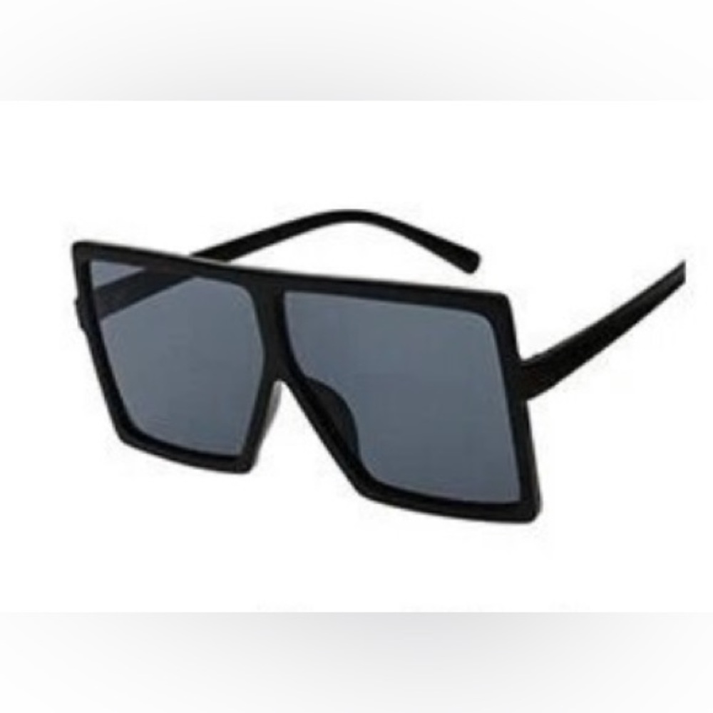 Glossy Black on Black Oversized Sunglasses